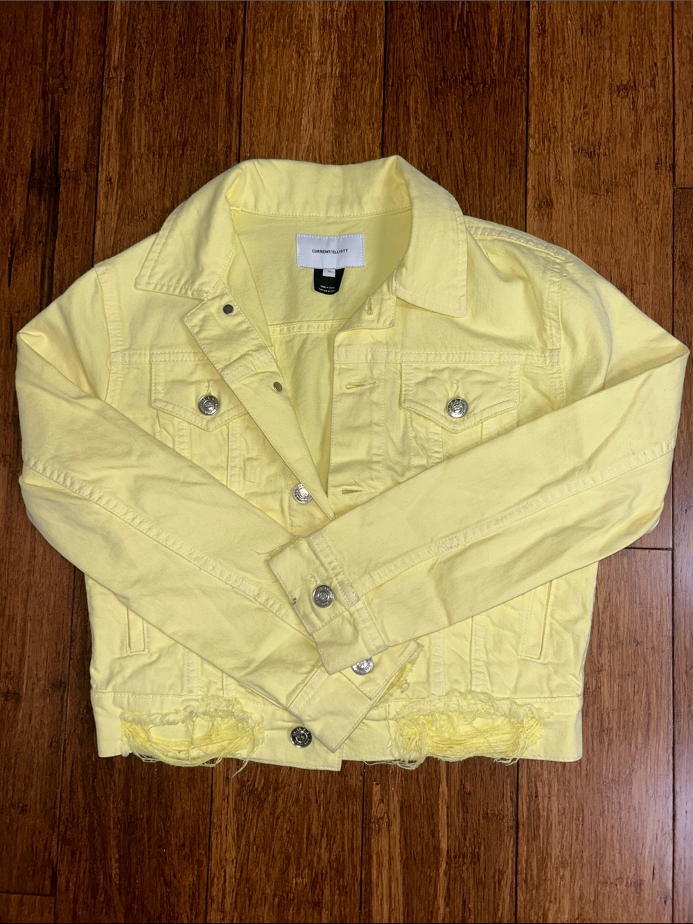 Current/Elliott Pastel Yellow Denim Jacket